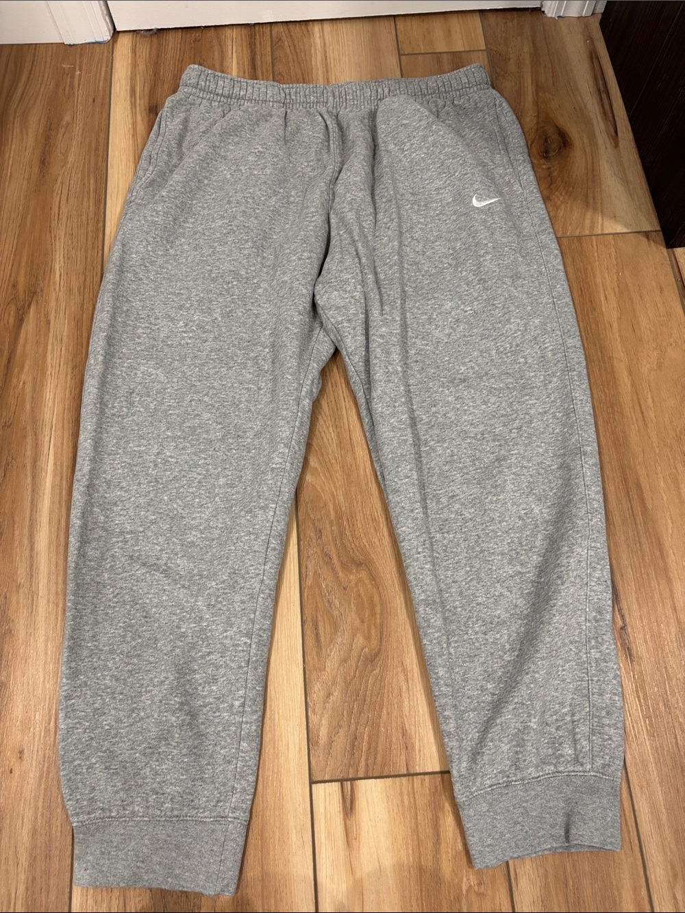 Men’s Nike Grey Sweatpants with White Swoosh
